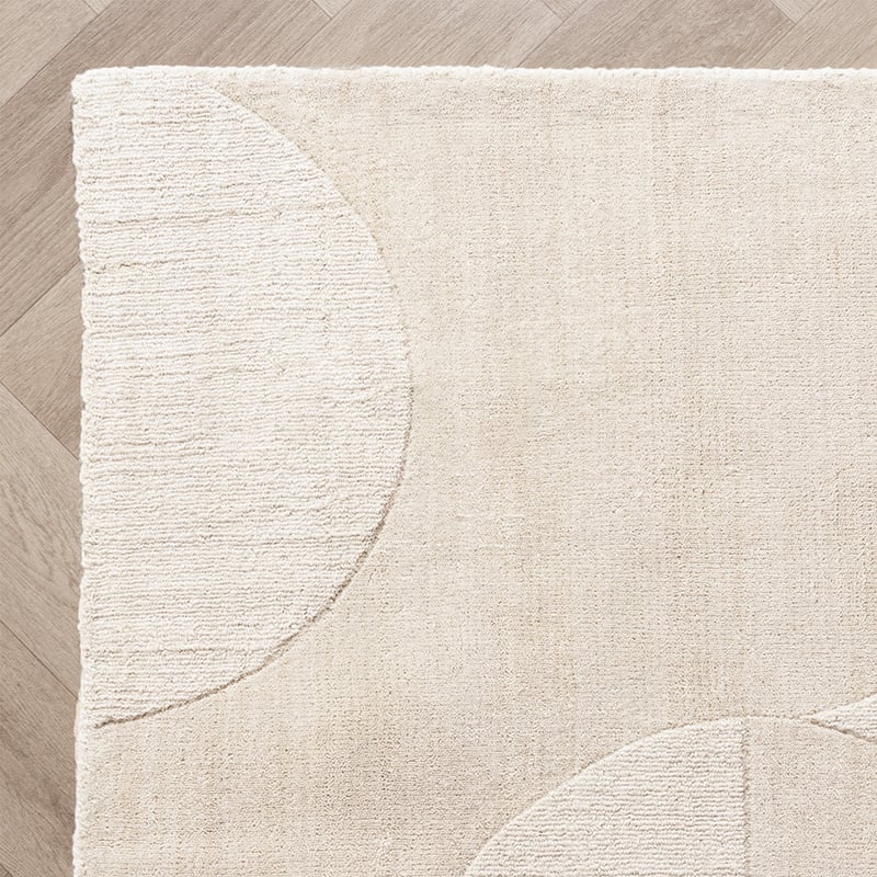 Wool Rug - Giselle Circles White