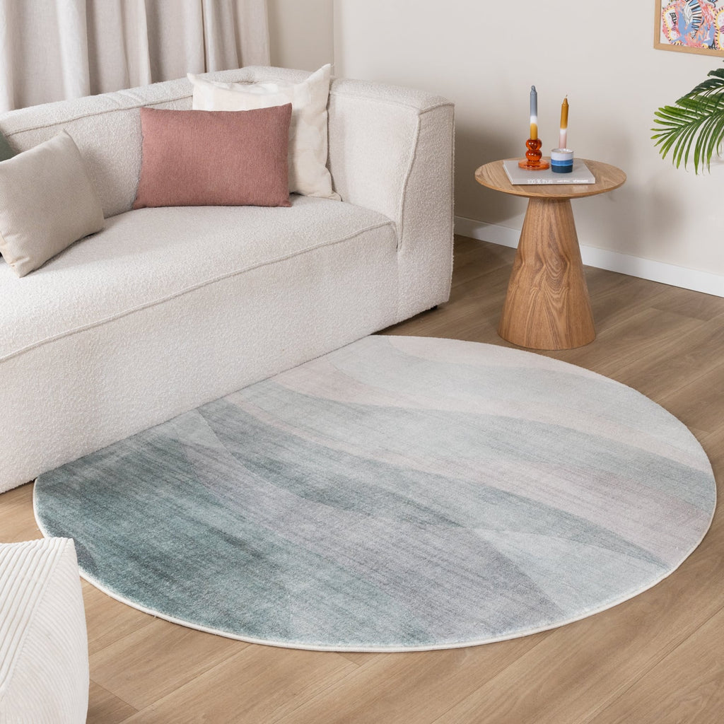 Round Modern Rug - Field Green