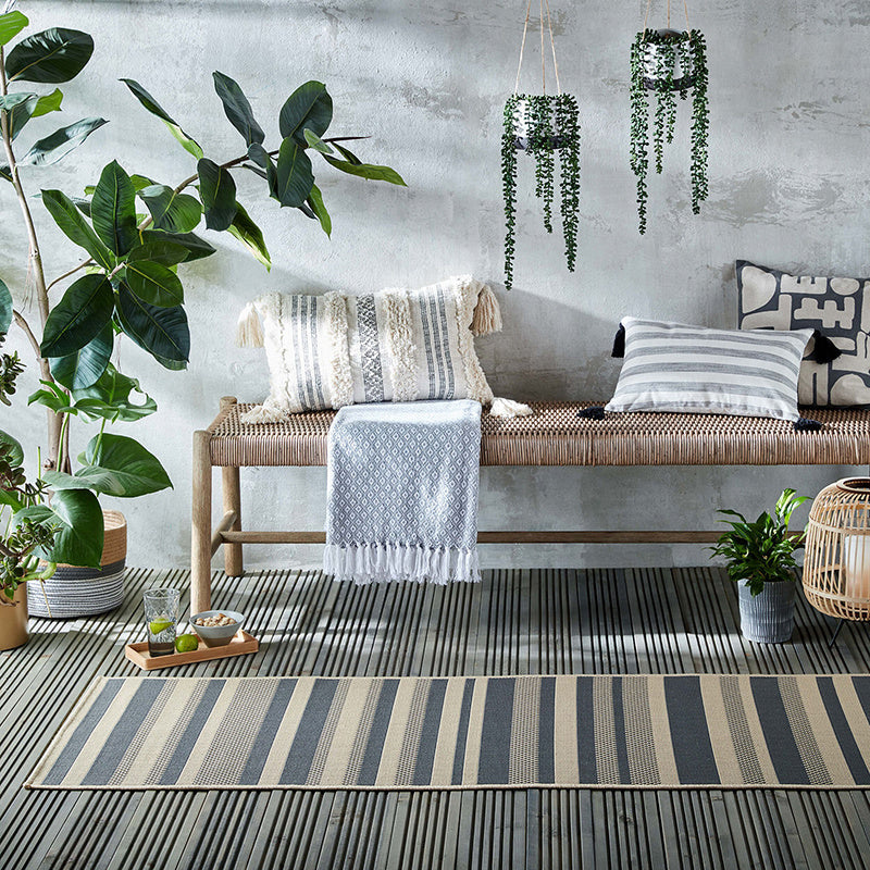 Retro balcony rug - Floreno Noto Grey