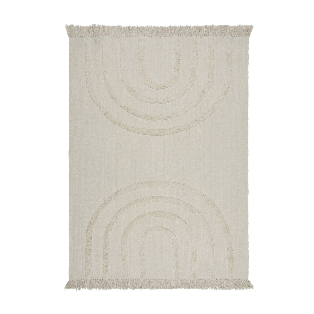 Hand-made Children's Floor Rug - Anuro Rainbow Cream