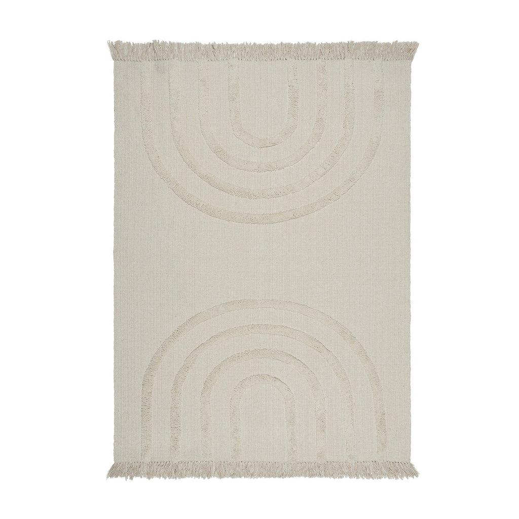 Hand-made Children's Floor Rug - Anuro Rainbow Cream