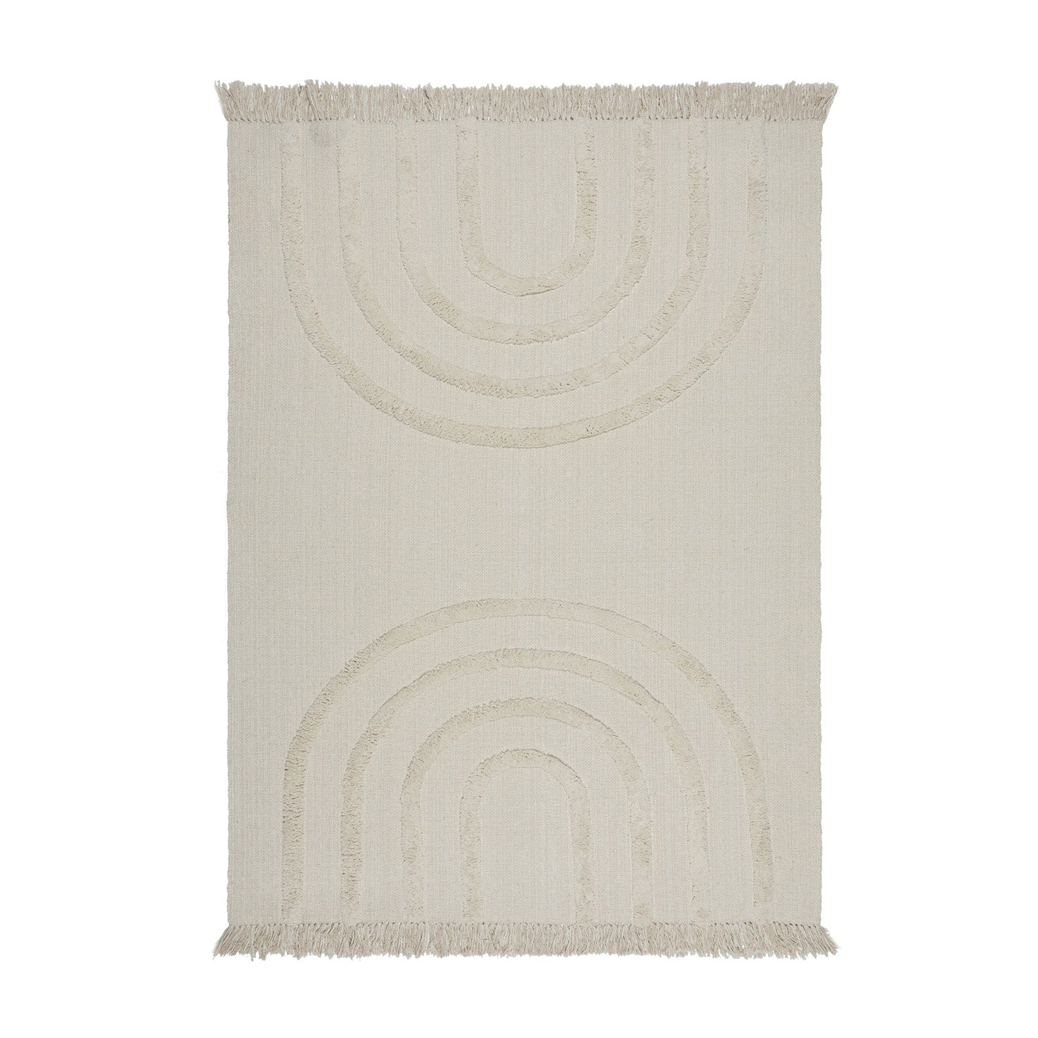 Hand-made Children's Floor Rug - Anuro Rainbow Cream
