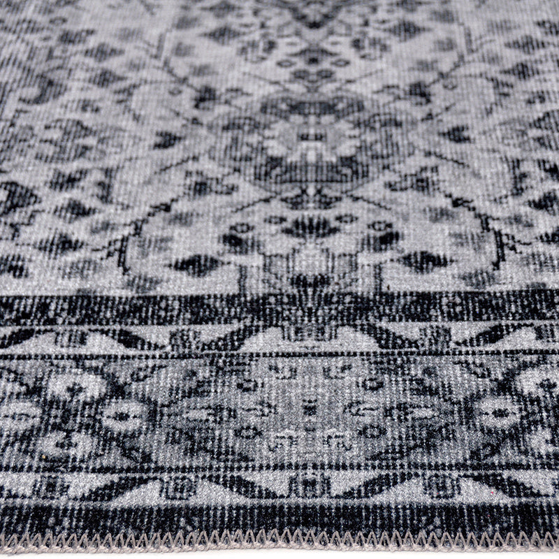 Vintage floor rug - Fae Noell Black/Grey