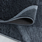 Modern Floor Rug - Streaky Path Black/Grey
