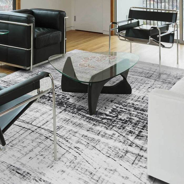 Vintage Floor Rug - Mad Men Metro B&W 8926