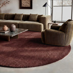 Round wool rug - Leone Red