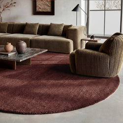Round wool rug - Leone Red