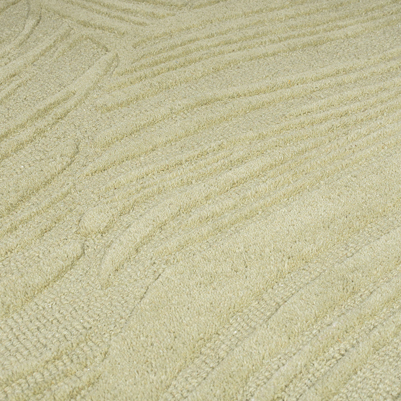 Modern Area Rug - Solacio Leaves Olive Green