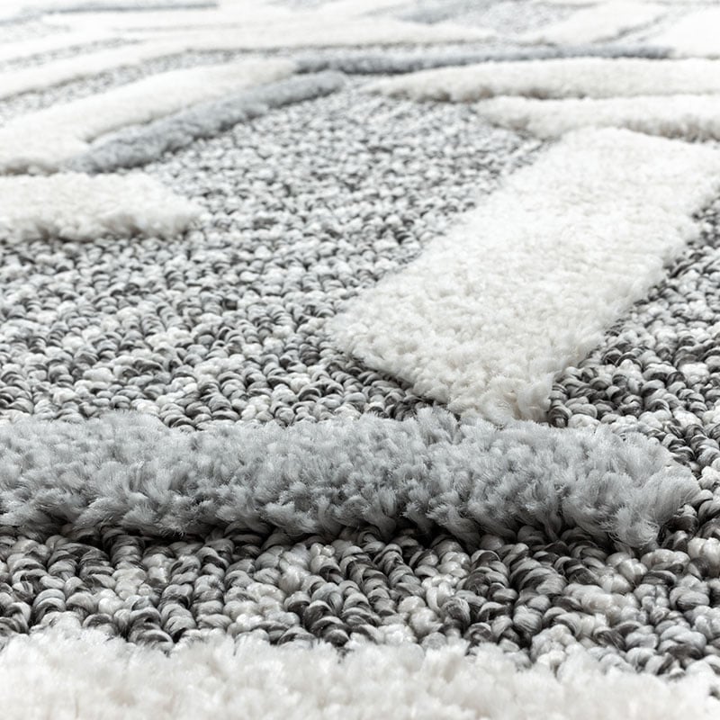 Scandinavian floor rug - Pitea Panel Grey/Cream