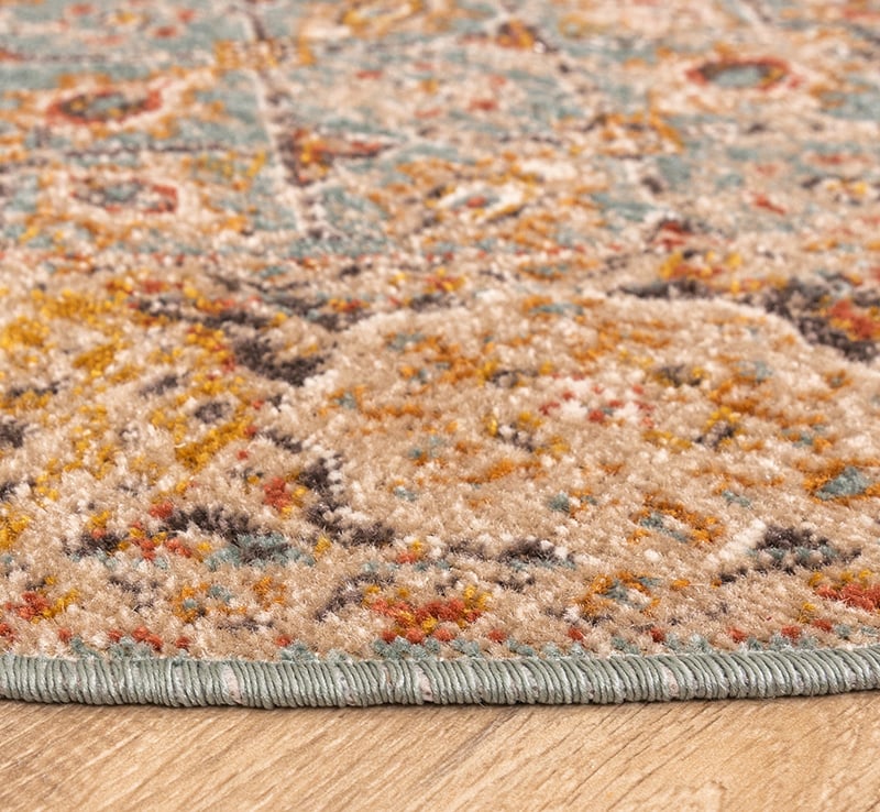 Round Vintage Rug - Thirza Oriental Light Blue/Multicolour