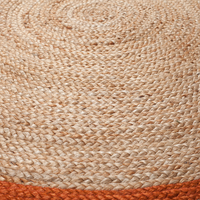 Round jute floor rug - Lunaro Natural/Terracotta