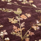Round washable rug - Misty Floral Brown