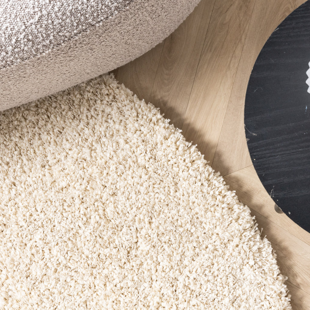 Round shaggy rug - Yves Cream