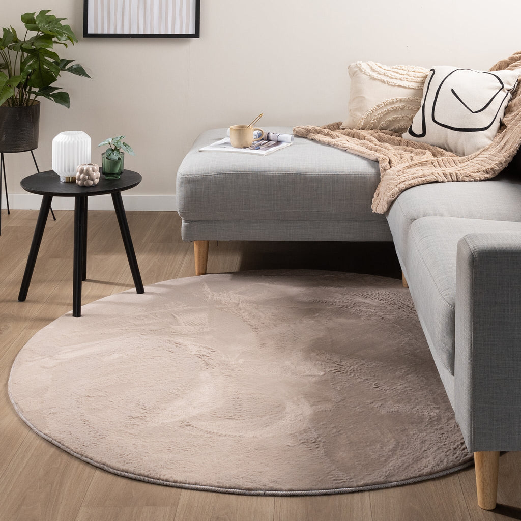 Round Low-Pile Rug - Cozy Taupe