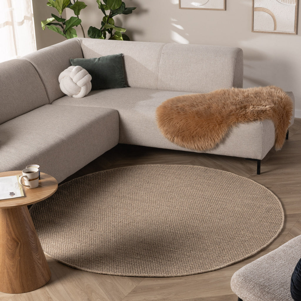 Round Wool Rug - Bliss Beige/Brown