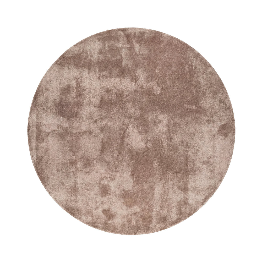 Round washable rug - Clean Brown