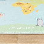 Kids Rug - Globe Light Blue