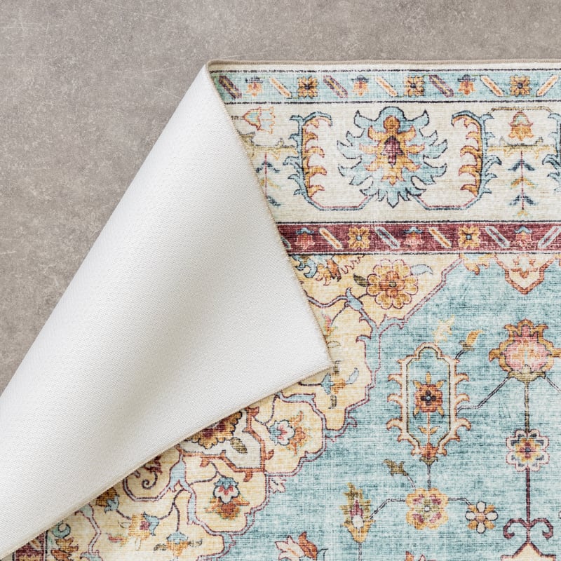 Vintage Outdoor Rug - Santo Medallion Light Blue