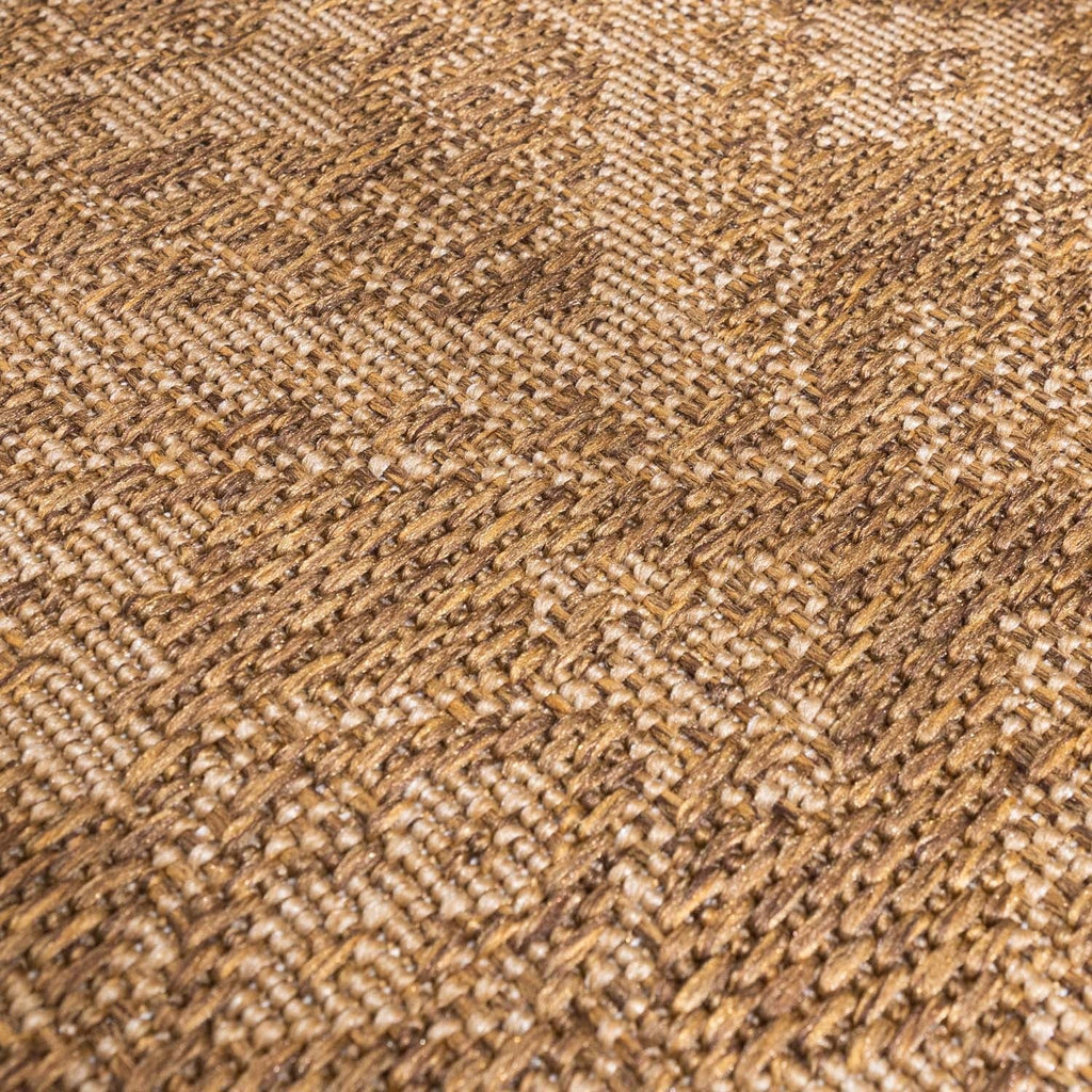 Round Jute Outdoor Rug - Mavi Medallion Brown/Cream