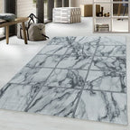 Modern floor rug - Marble Box Grey/Silver