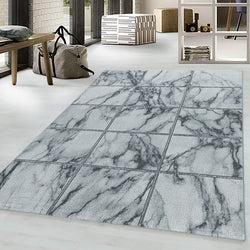 Modern floor rug - Marble Box Grey/Silver