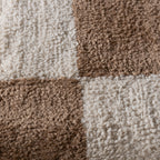 Checkerboard Rug - Blox Fringe Beige