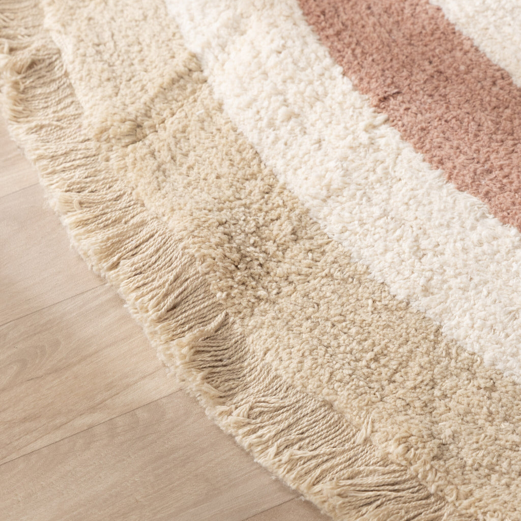 Round washable kids rug - Milo Pink