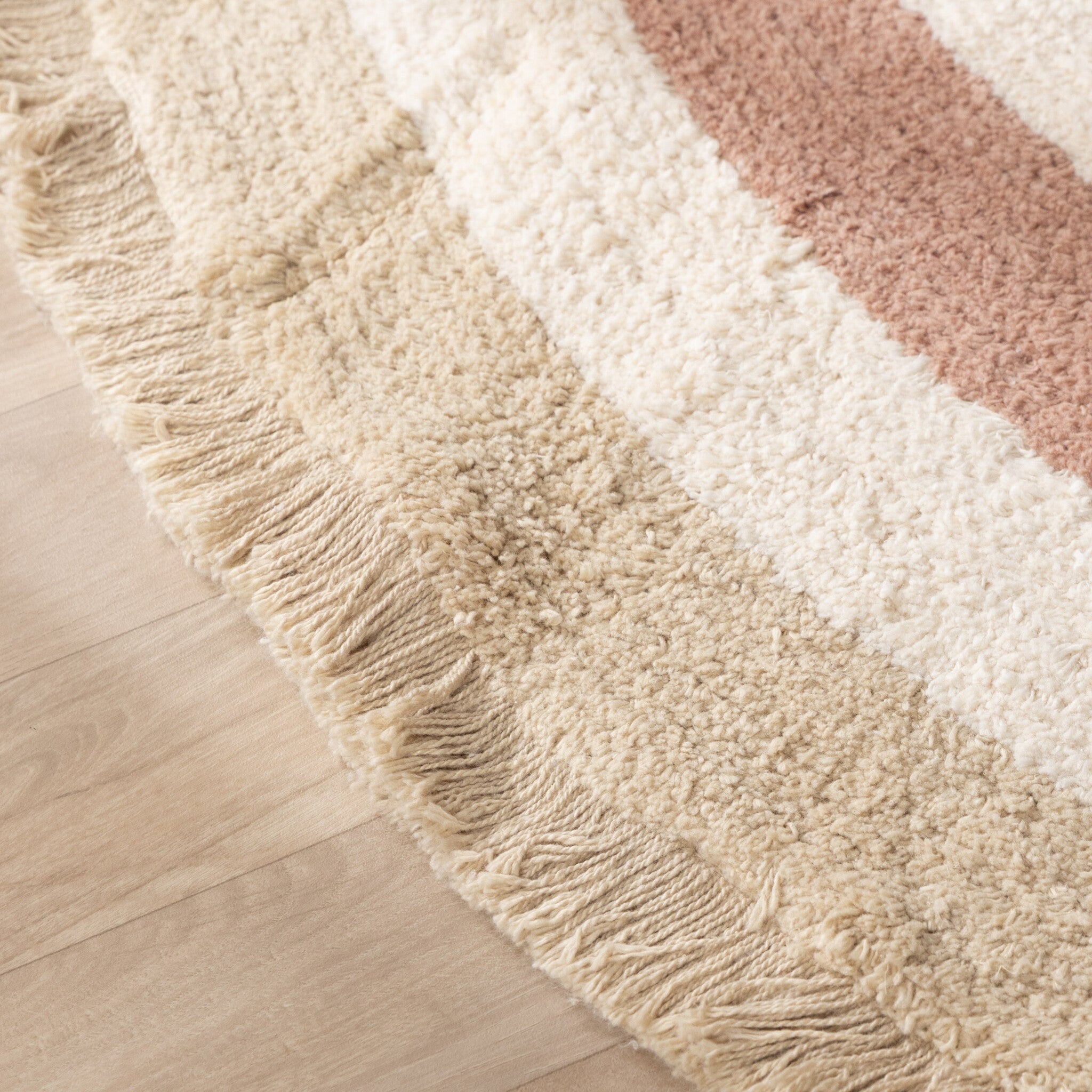 Round washable kids rug - Milo Pink