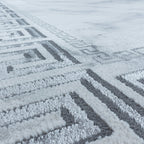 Modern Floor Rug - Marble Edge Grey/Silver