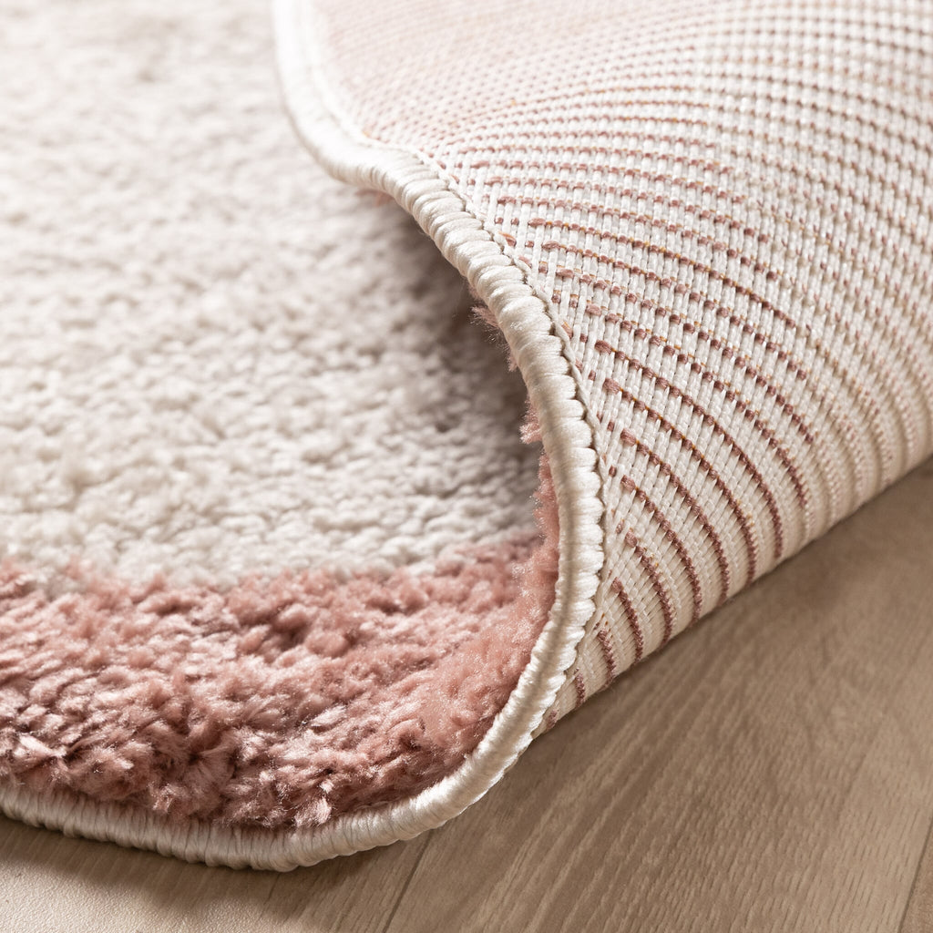 Round Washable Rug – Myrre Pink/White