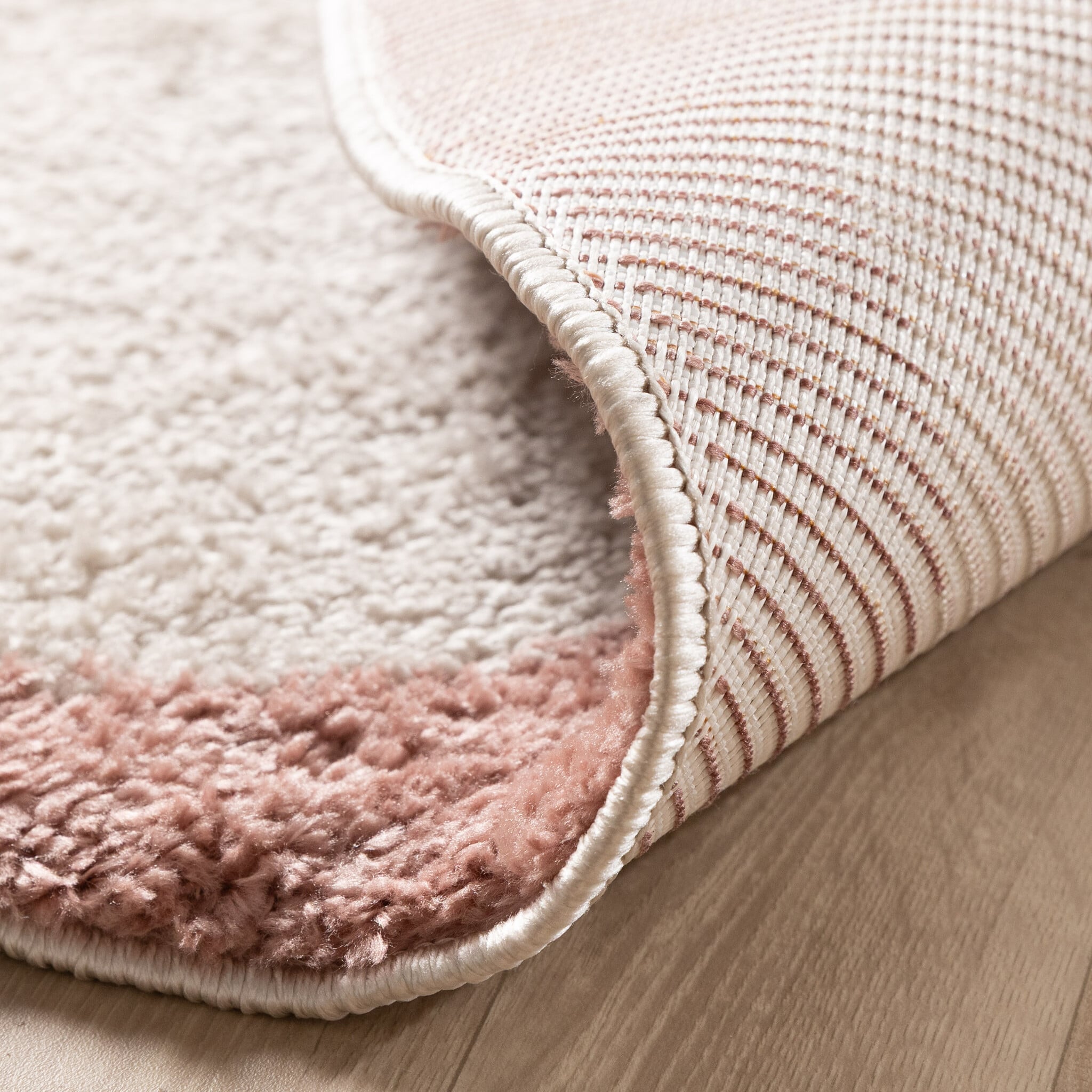 Round Washable Rug – Myrre Pink/White