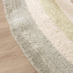 Round washable kids rug - Milo Green