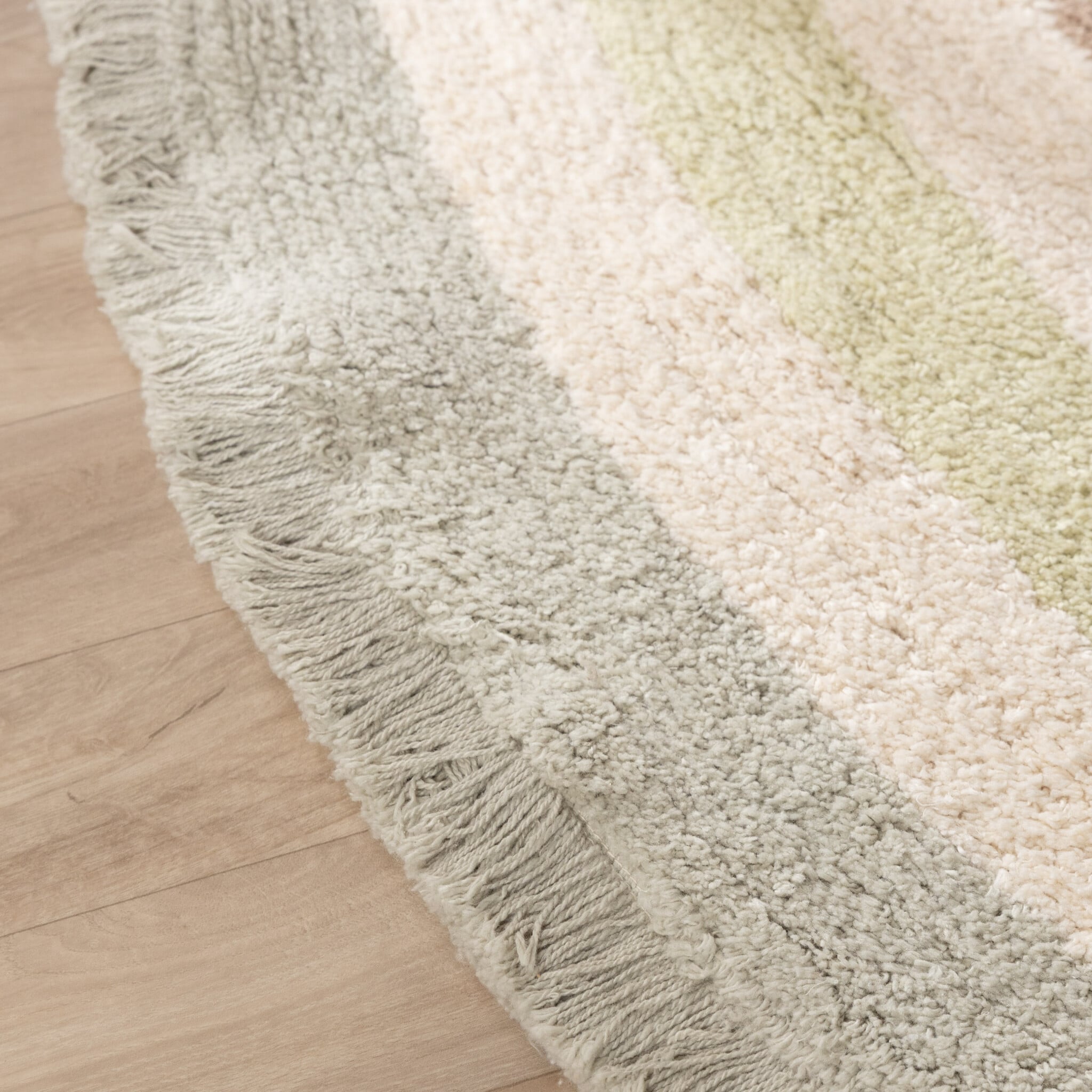 Round washable kids rug - Milo Green