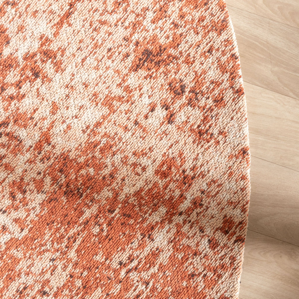 Round abstract rug - Candice Terracotta
