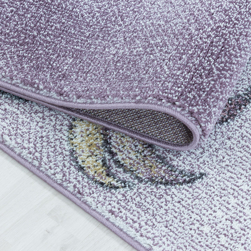 Round Children's Floor Rug Unicorn - Pretty Purple