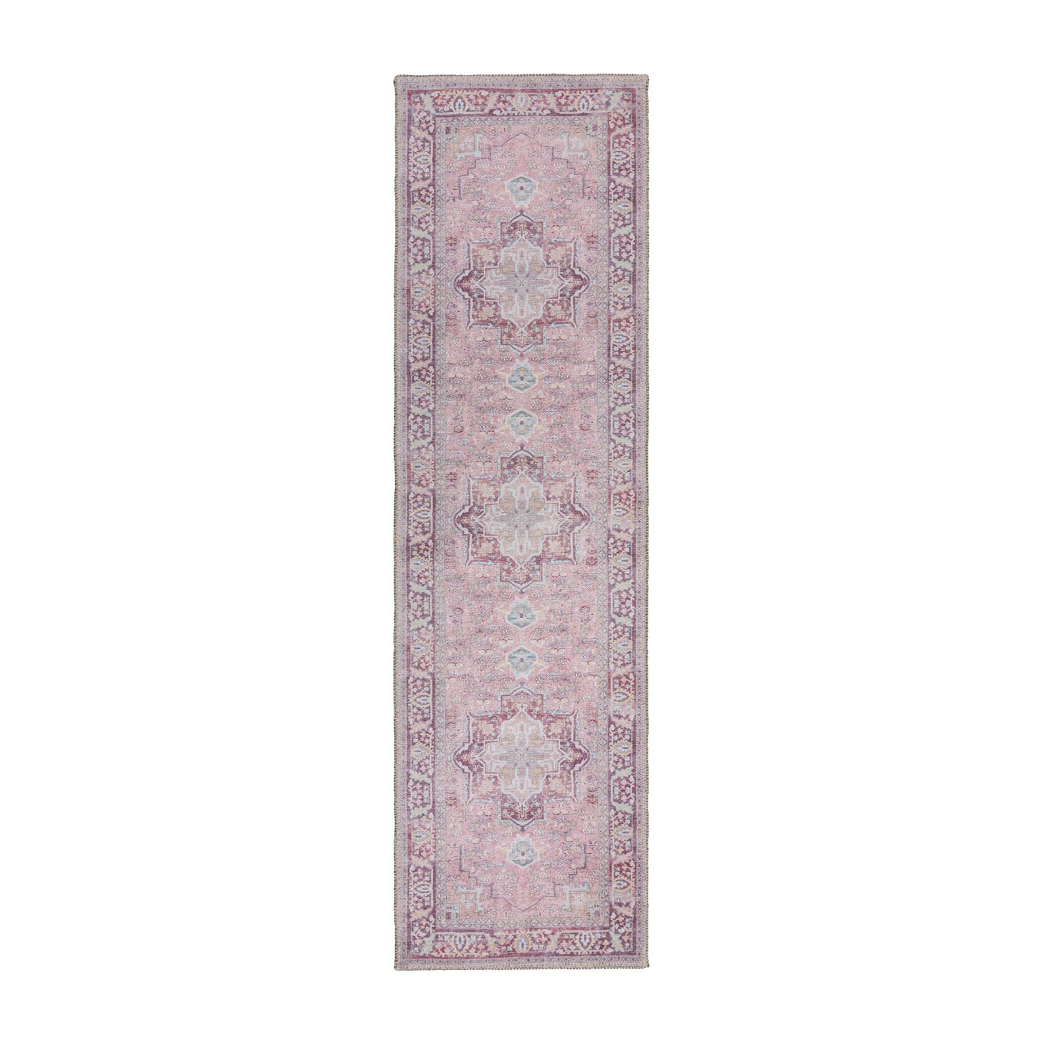 Washable Runner - Reido Traditional Pink
