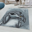 Children's floor rug - Fleurtje Rabbit Blue