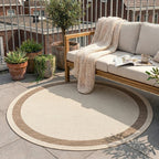 Round Jute Outdoor Rug - Nomad Edge Cream