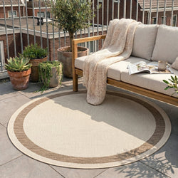Round Jute Outdoor Rug - Nomad Edge Cream