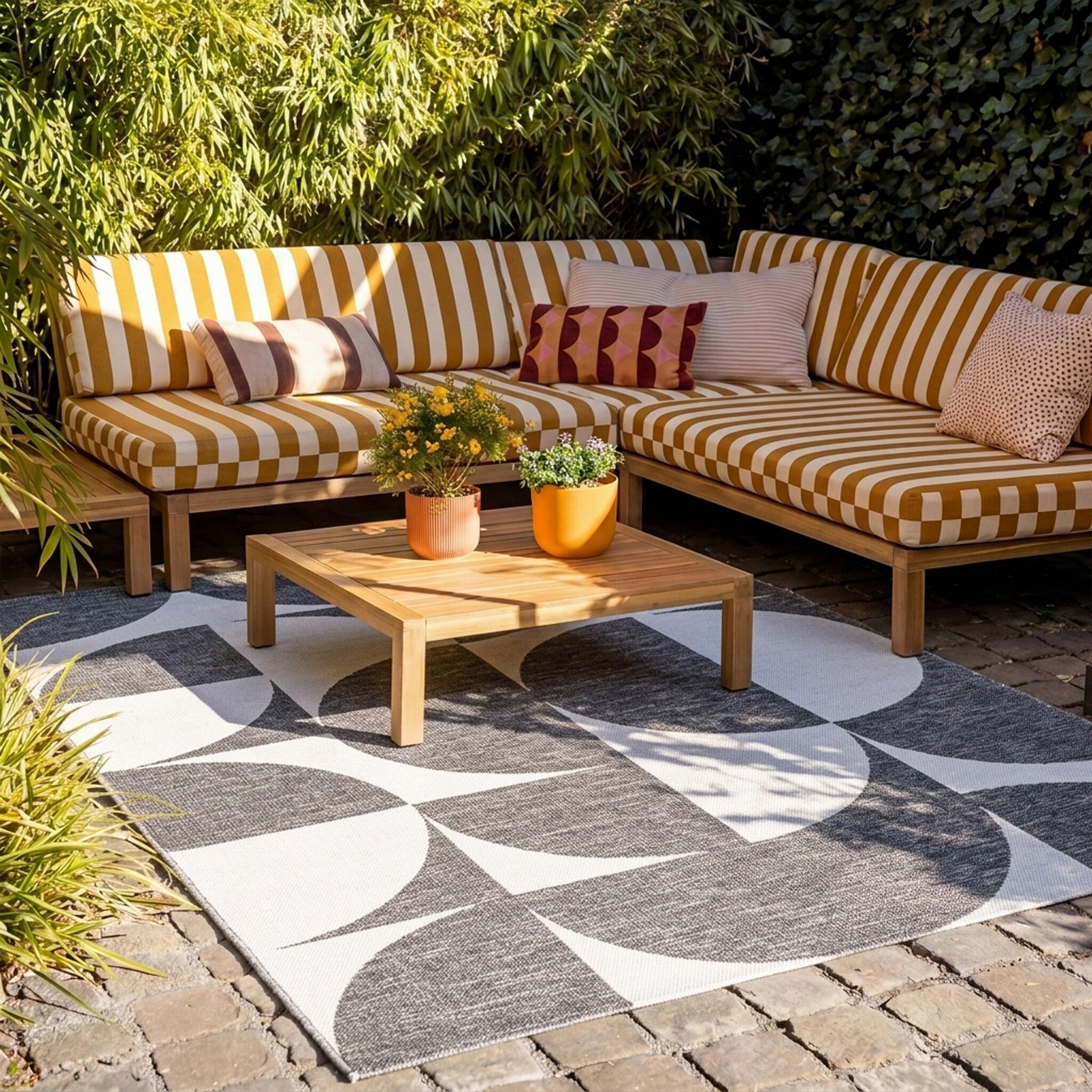 Outdoor Rug - Summer Shapes Grey