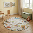 Round Play Rug Car - Rocky Ride Grey