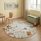 Round Play Rug Car - Rocky Ride Grey