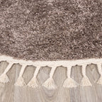 Round High Pile Rug - Lofty Fringe Taupe