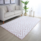 Soft geometric floor rug - Vellion Maze White/Pink