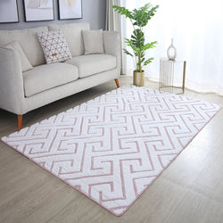 Soft geometric floor rug - Vellion Maze White/Pink