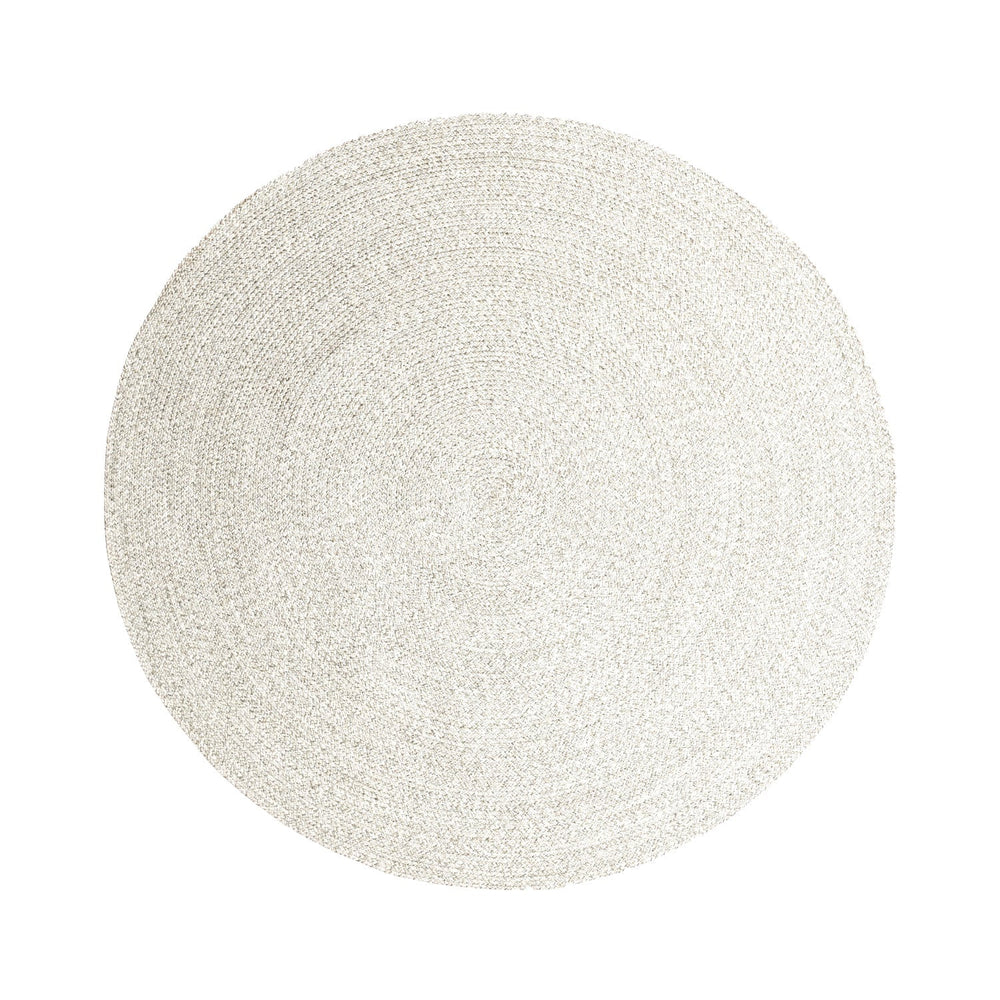 Round Jute Outdoor Rug - Bali White