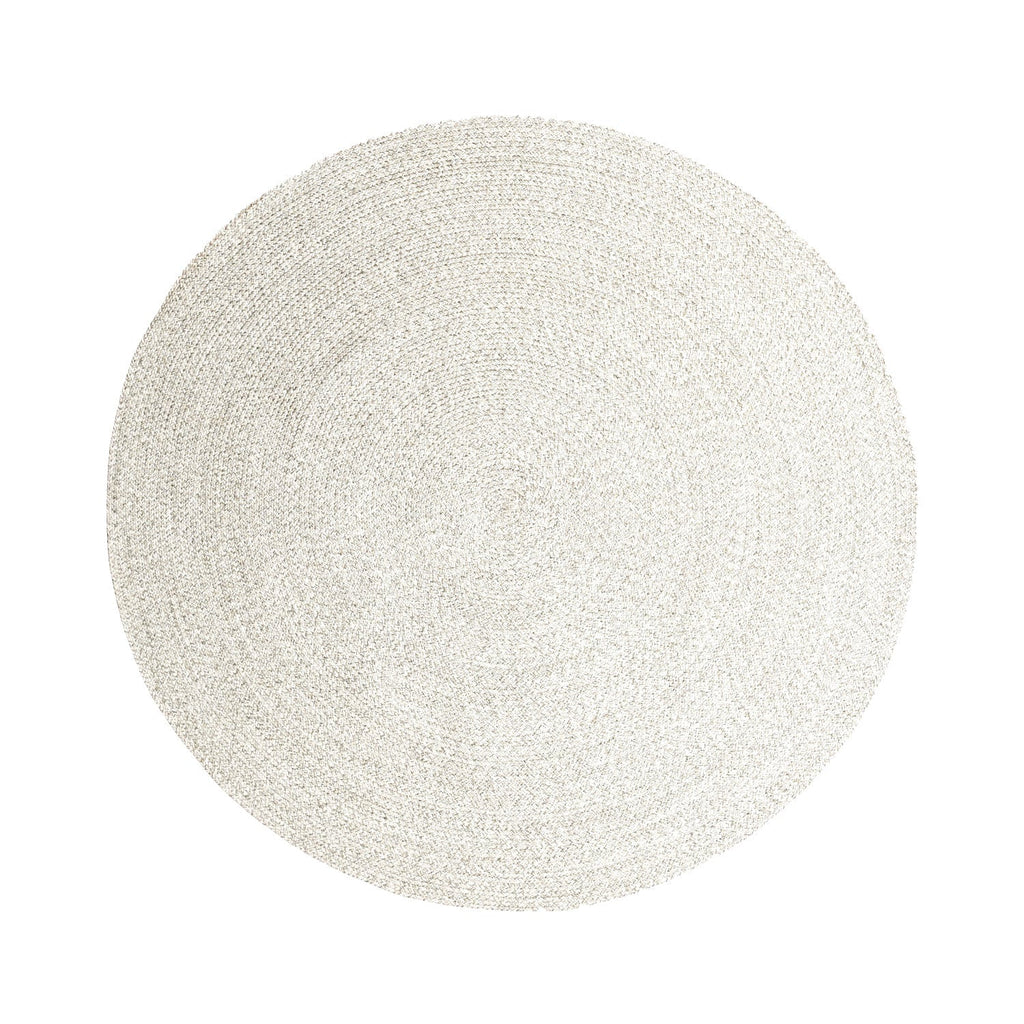 Round Jute Outdoor Rug - Bali White