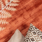 Round Viscose Rug - Pearl Terracotta