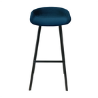 Velvet Bar Stool - Dark Blue