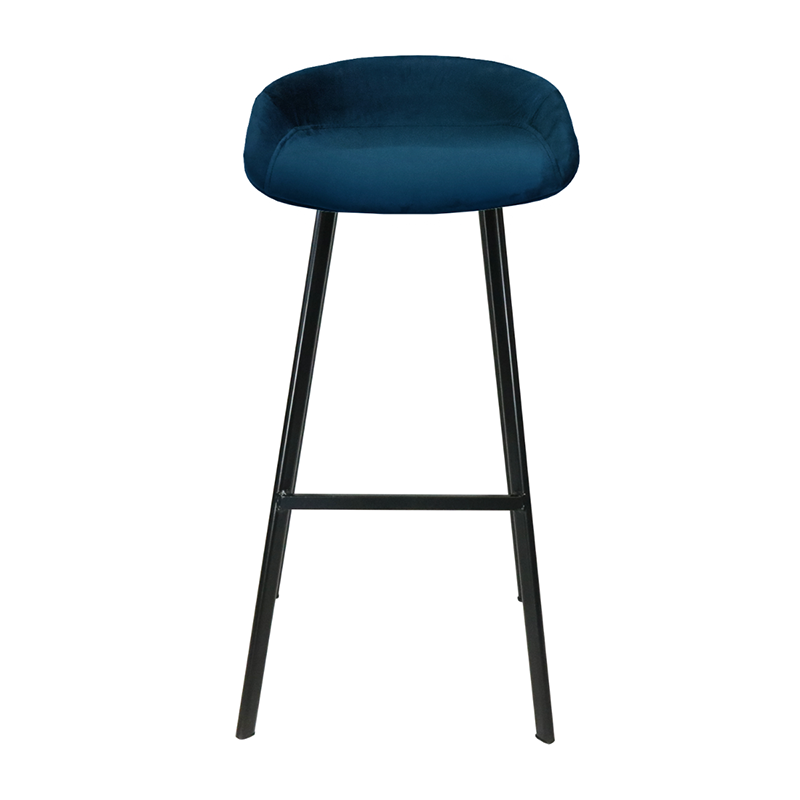 Velvet Bar Stool - Dark Blue